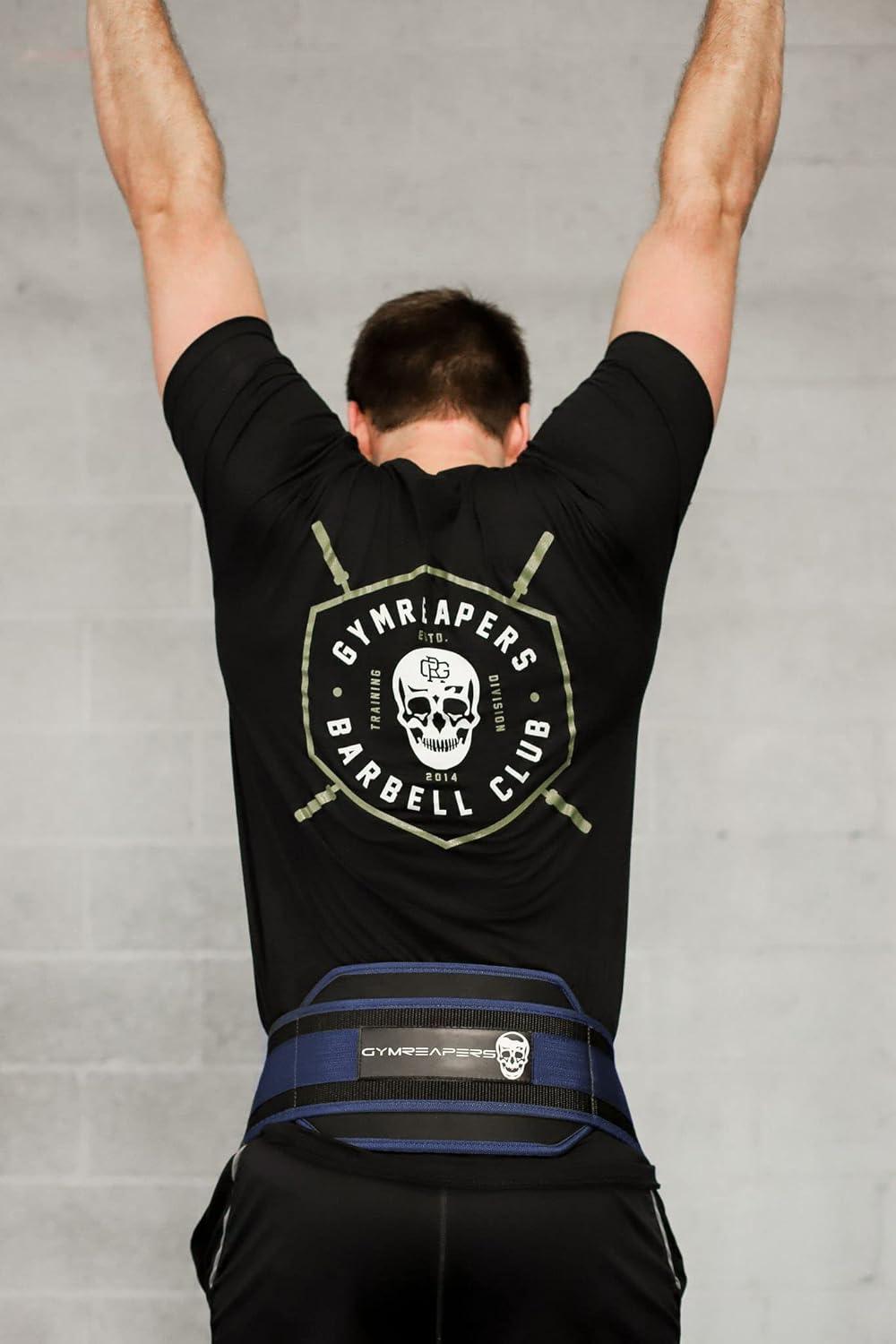 imageGymreapers Dip Belt With Chain For Weightlifting Pull Ups Dips  Heavy Duty Steel Chain For Added Weight TrainingNavy
