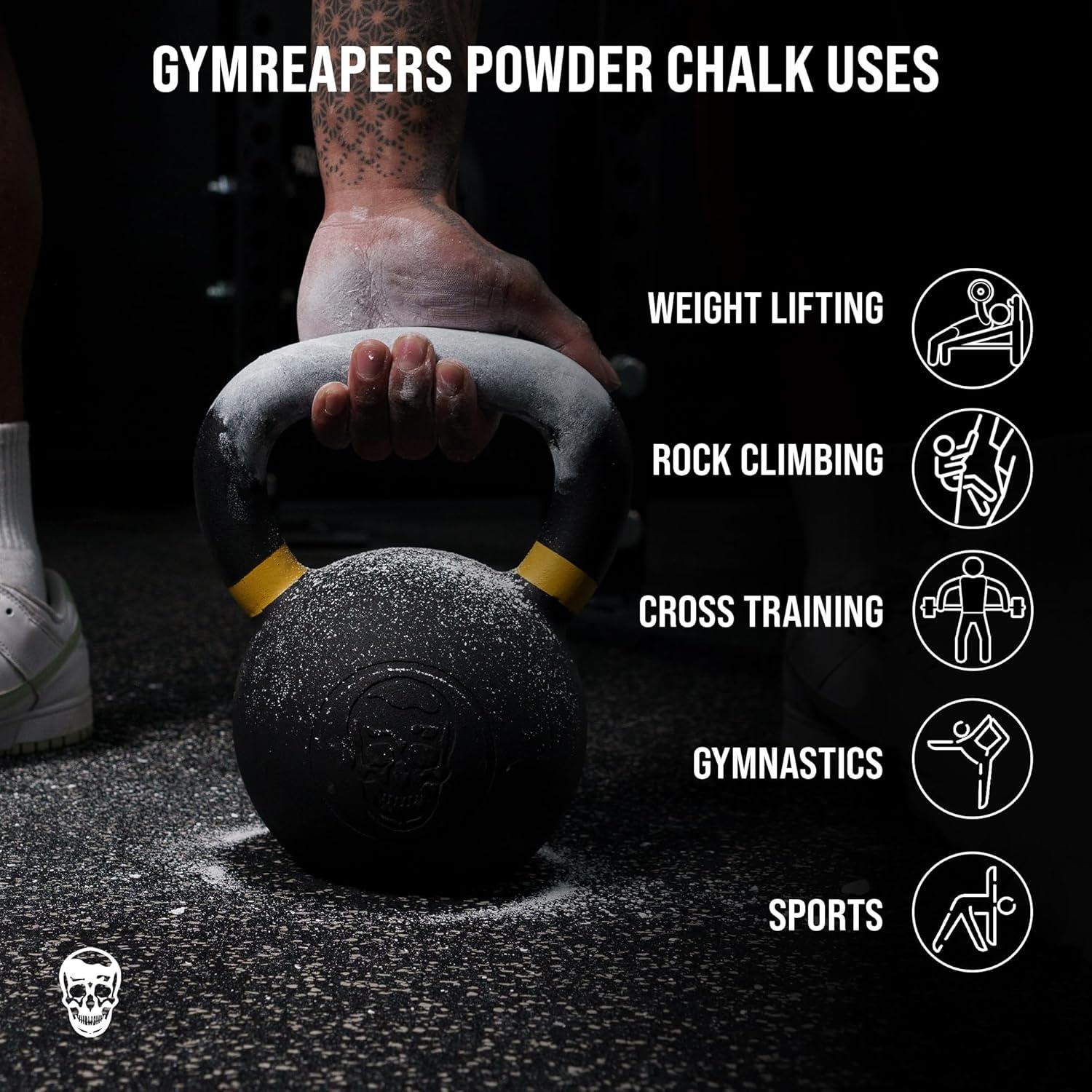 imageGymreapers Gym Chalk Athletic Powder Chalk for Maximum Grip Magnesium Carbonate Chalk for Powerlifting Weightlifting Rock Climbing Gymnastics Chalk Block 82oz Chalk BlocksWhite