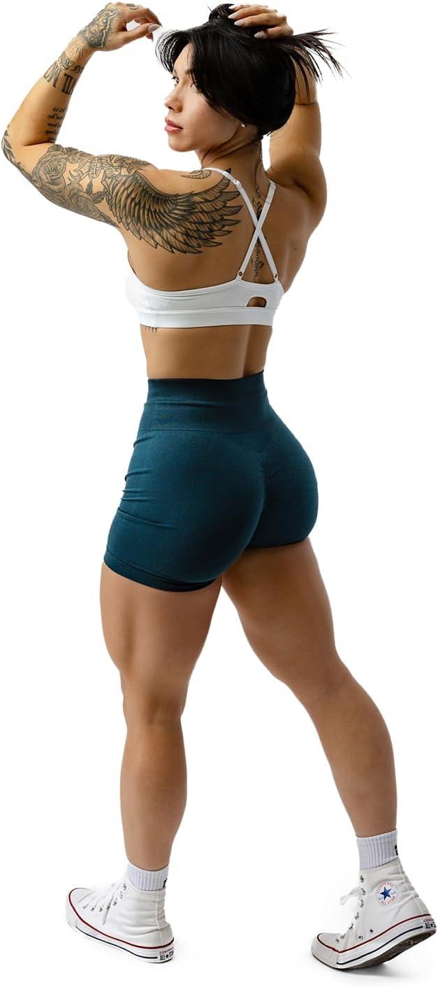 imageGymreapers Infinity Seamless Workout Shorts High Waist Biker Shorts for Women Athletic Gym Running Pilates Yoga Sport ShortAtlantis