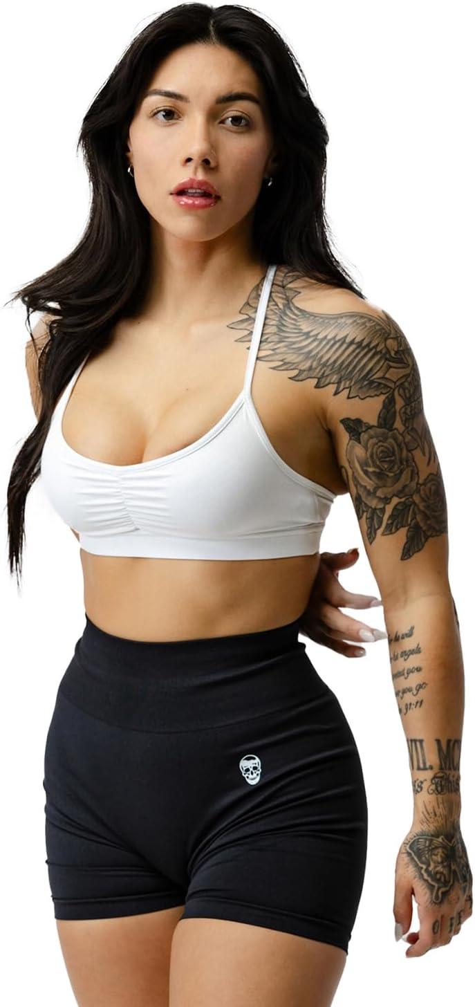 imageGymreapers Infinity Seamless Workout Shorts High Waist Biker Shorts for Women Athletic Gym Running Pilates Yoga Sport ShortBlack