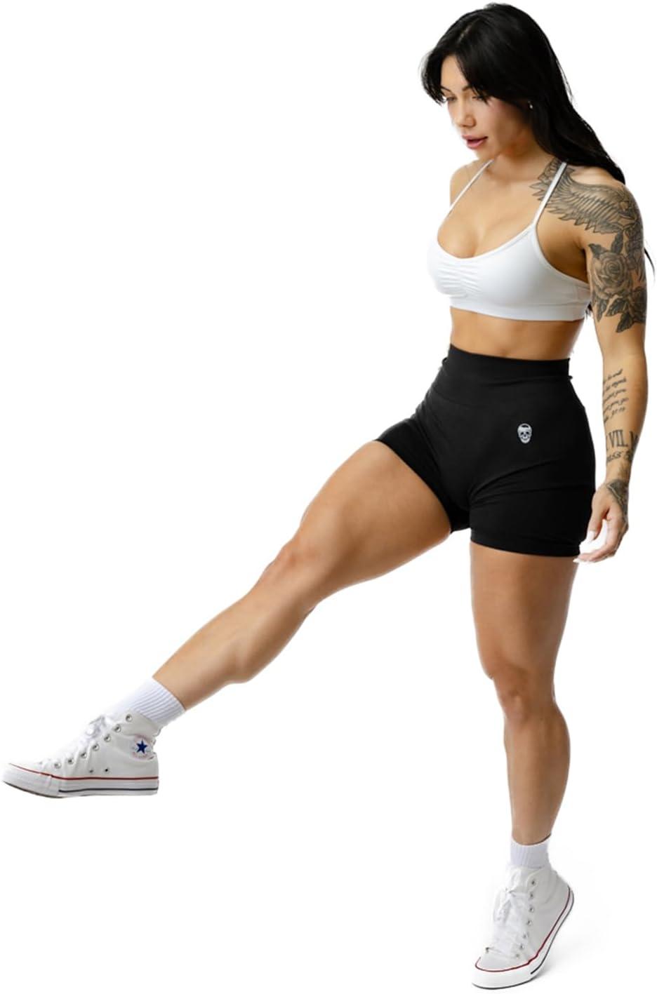 imageGymreapers Infinity Seamless Workout Shorts High Waist Biker Shorts for Women Athletic Gym Running Pilates Yoga Sport ShortBlack Marl