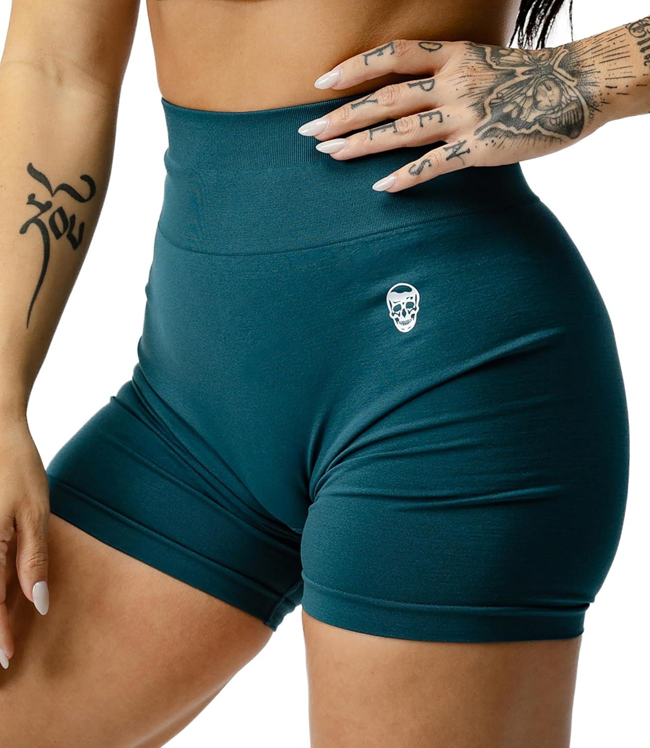 imageGymreapers Infinity Seamless Workout Shorts High Waist Biker Shorts for Women Athletic Gym Running Pilates Yoga Sport ShortEmerald