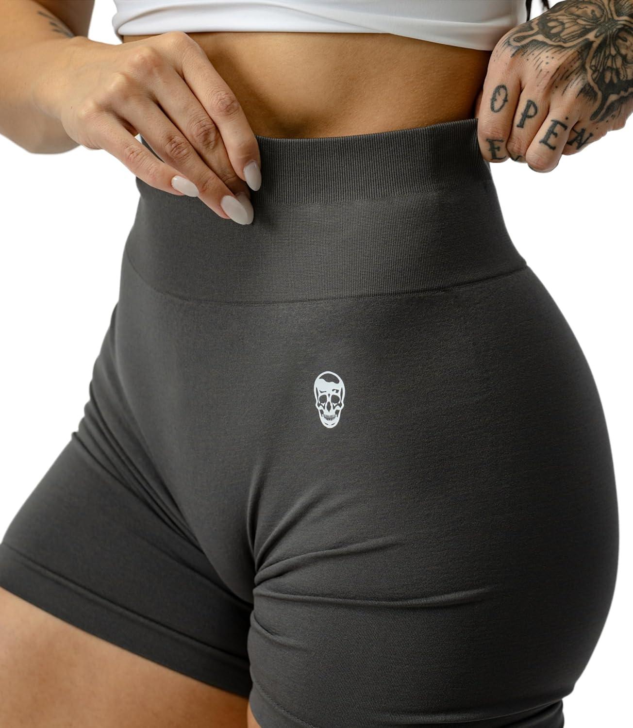 imageGymreapers Infinity Seamless Workout Shorts High Waist Biker Shorts for Women Athletic Gym Running Pilates Yoga Sport ShortFlat Gray