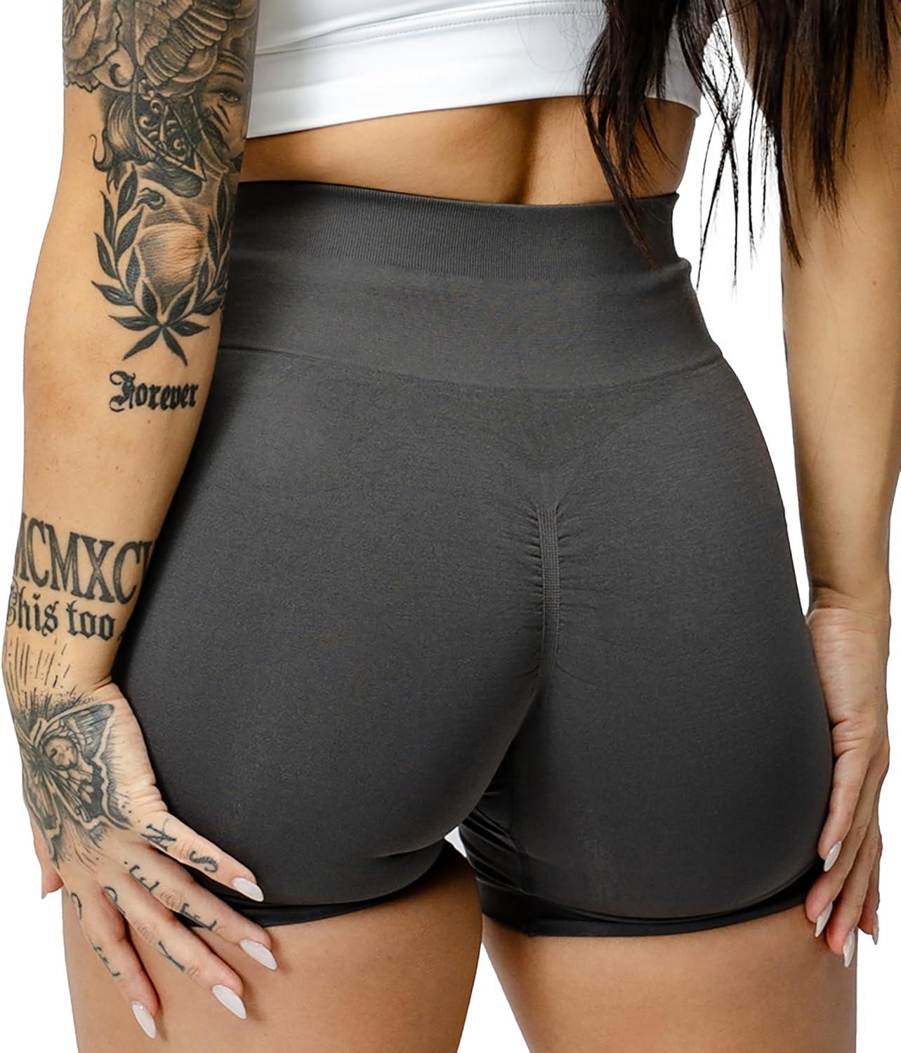 imageGymreapers Infinity Seamless Workout Shorts High Waist Biker Shorts for Women Athletic Gym Running Pilates Yoga Sport ShortFlat Gray