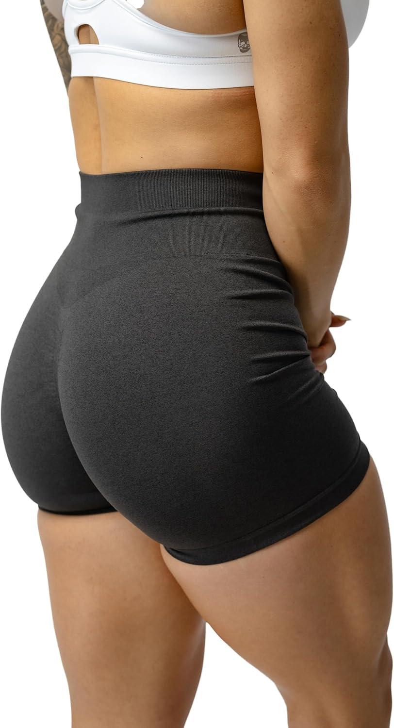 imageGymreapers Infinity Seamless Workout Shorts High Waist Biker Shorts for Women Athletic Gym Running Pilates Yoga Sport ShortGraphite