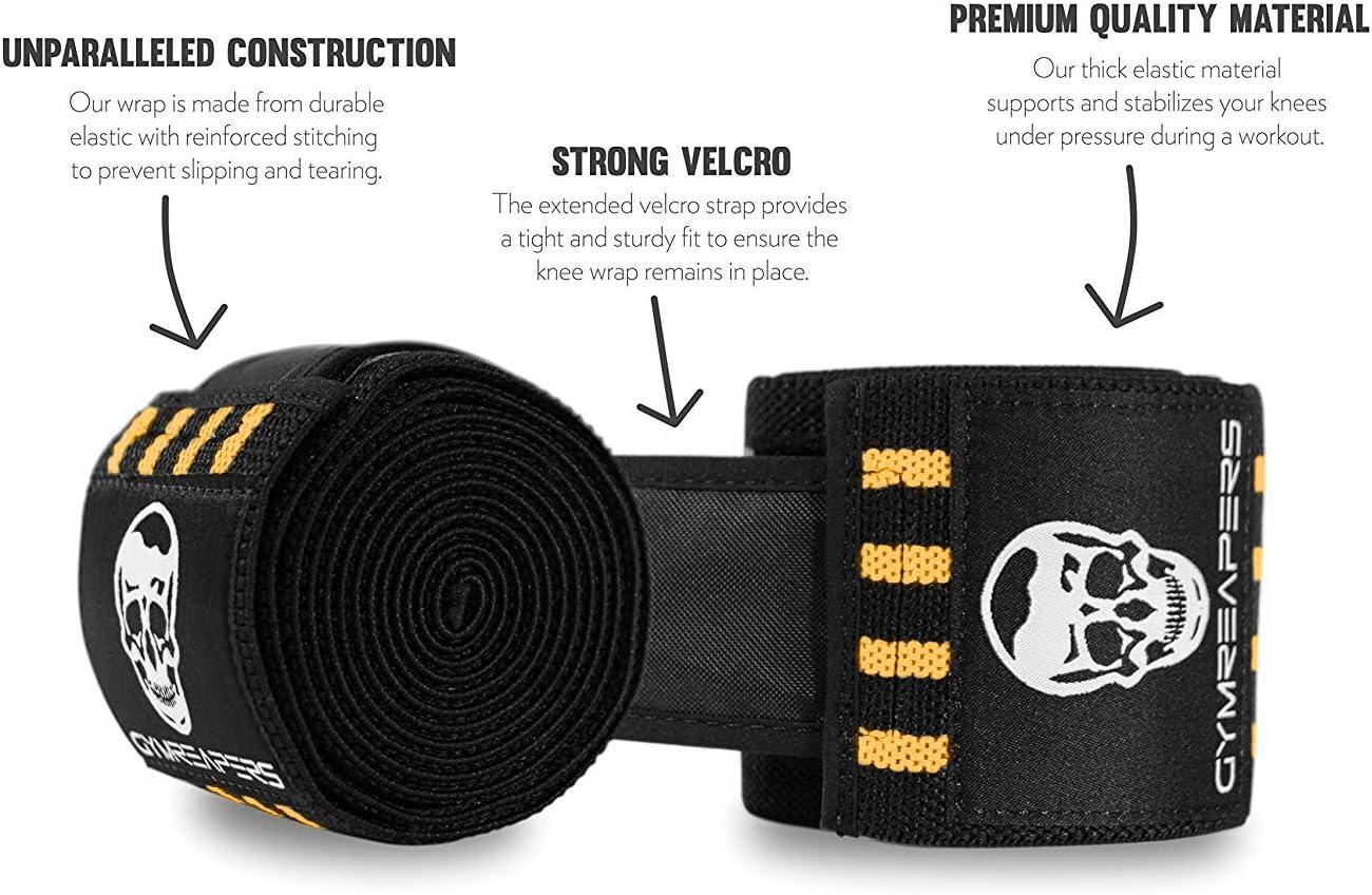 imageGymreapers Knee Wraps for Squats and Powerlifting 72 Inch Compression Wraps with Strap for Men ampamp Women Weightlifting SupportDesert Tan
