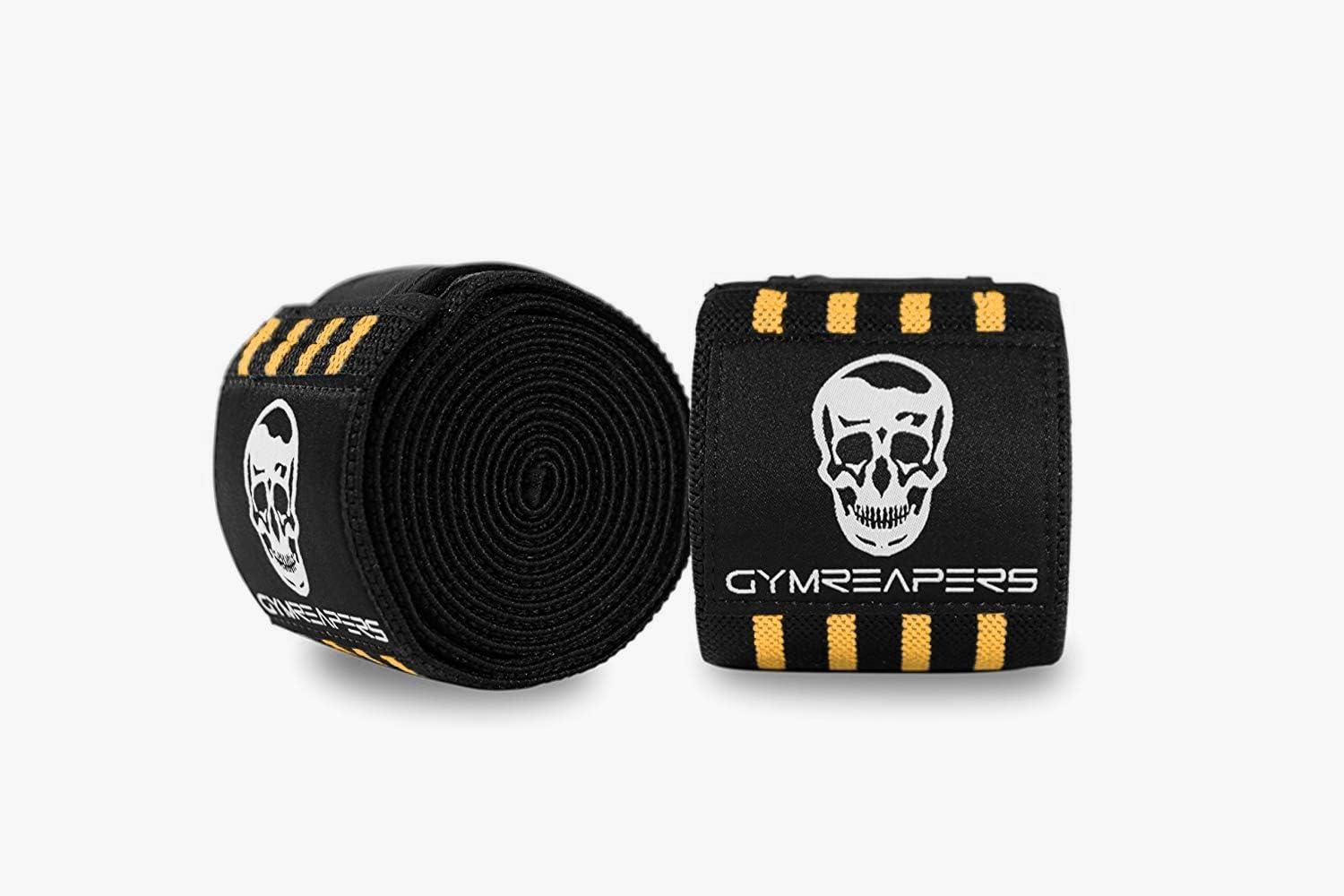 imageGymreapers Knee Wraps for Squats and Powerlifting 72 Inch Compression Wraps with Strap for Men ampamp Women Weightlifting SupportDesert Tan
