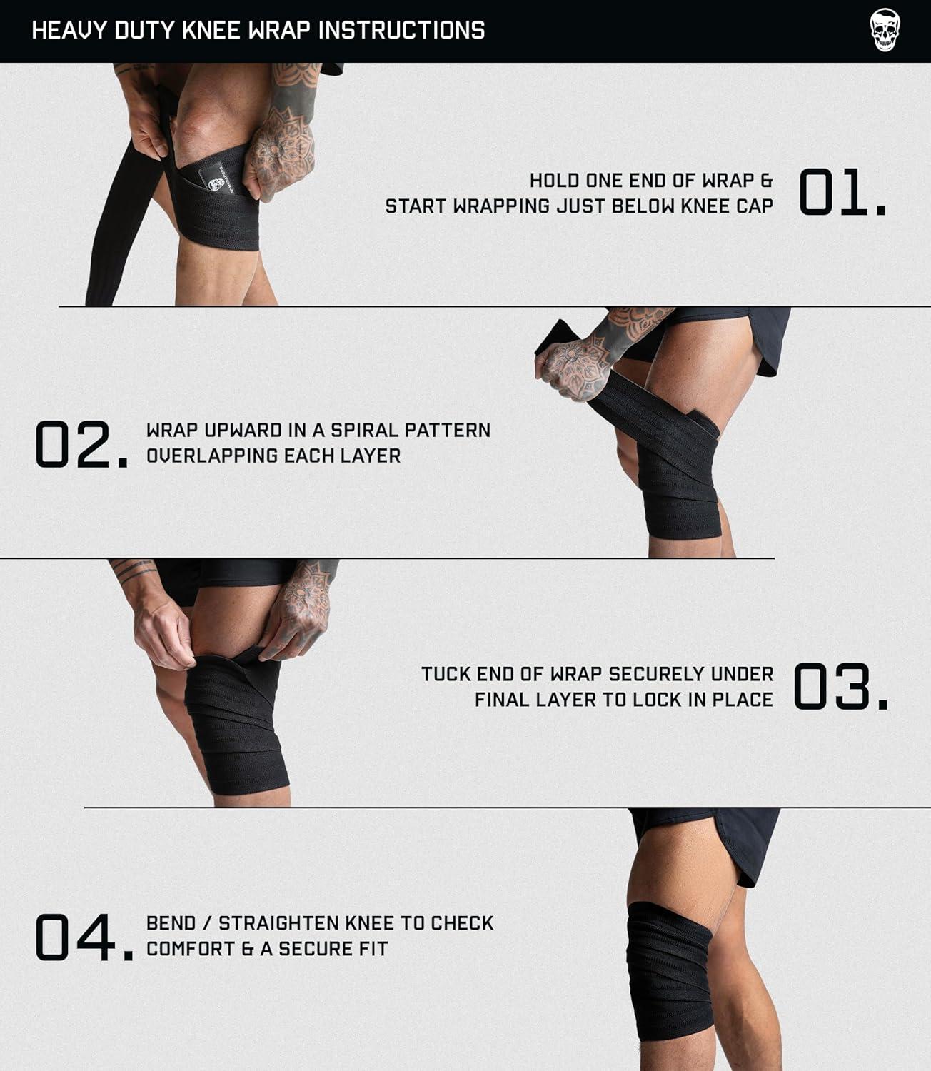 imageGymreapers Knee Wraps for Weightlifting ampamp Powerlifting  2M Heavy Duty Compression for Squats Strength Training Knee Support ampamp Protection for Men ampamp Women