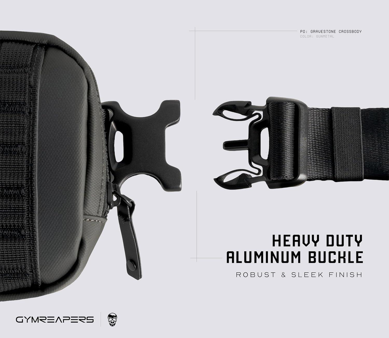 imageGymreapers Travel Small Crossbody Bags for Men ampamp Women with Hidden Pocket  Waterproof Crosssbody Fanny Pack for Men with Adjustable Shoulder Sling Belt for Traveling Running ampamp Hiking OnyxGunmetal