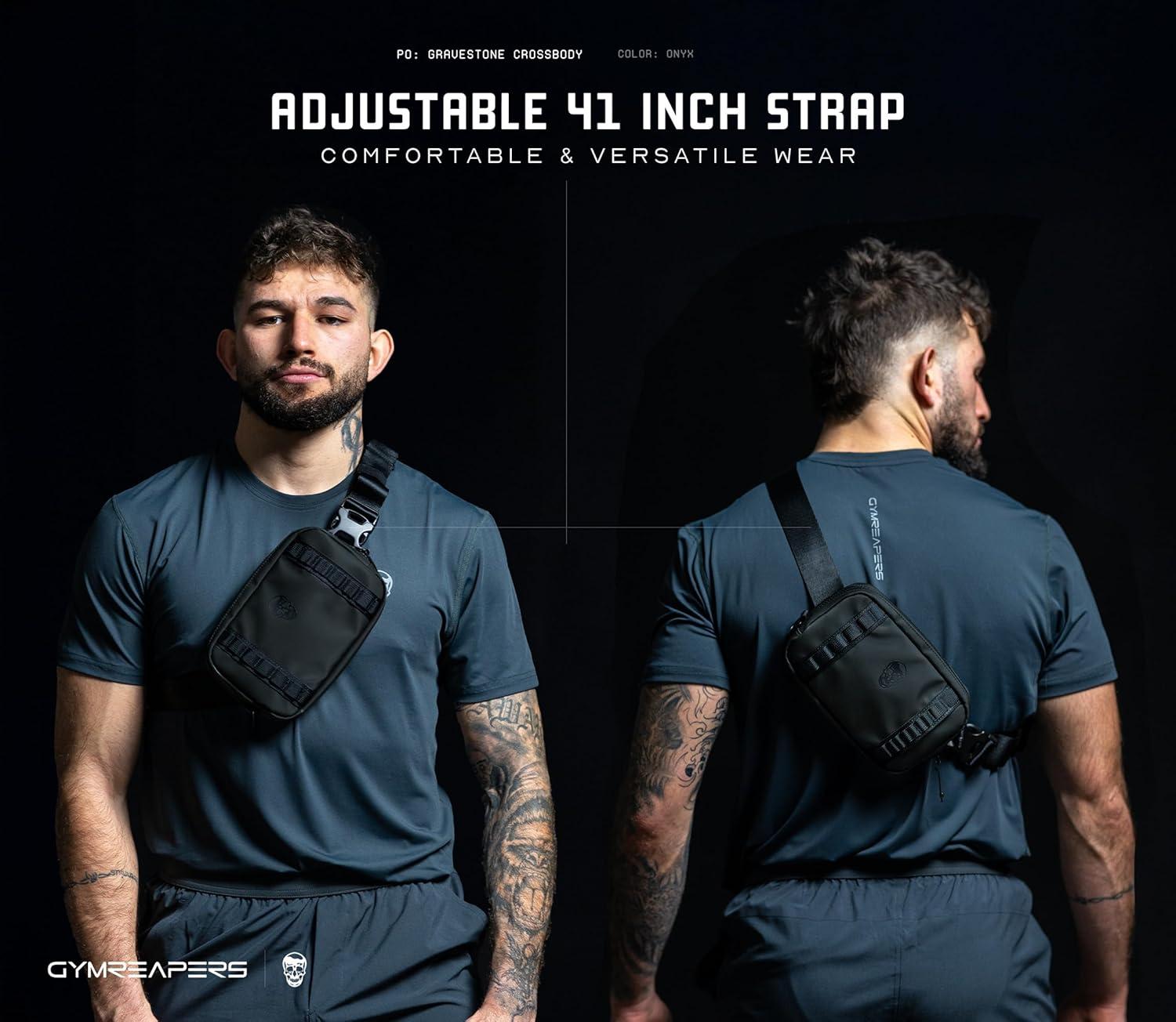 imageGymreapers Travel Small Crossbody Bags for Men ampamp Women with Hidden Pocket  Waterproof Crosssbody Fanny Pack for Men with Adjustable Shoulder Sling Belt for Traveling Running ampamp Hiking OnyxOnyx