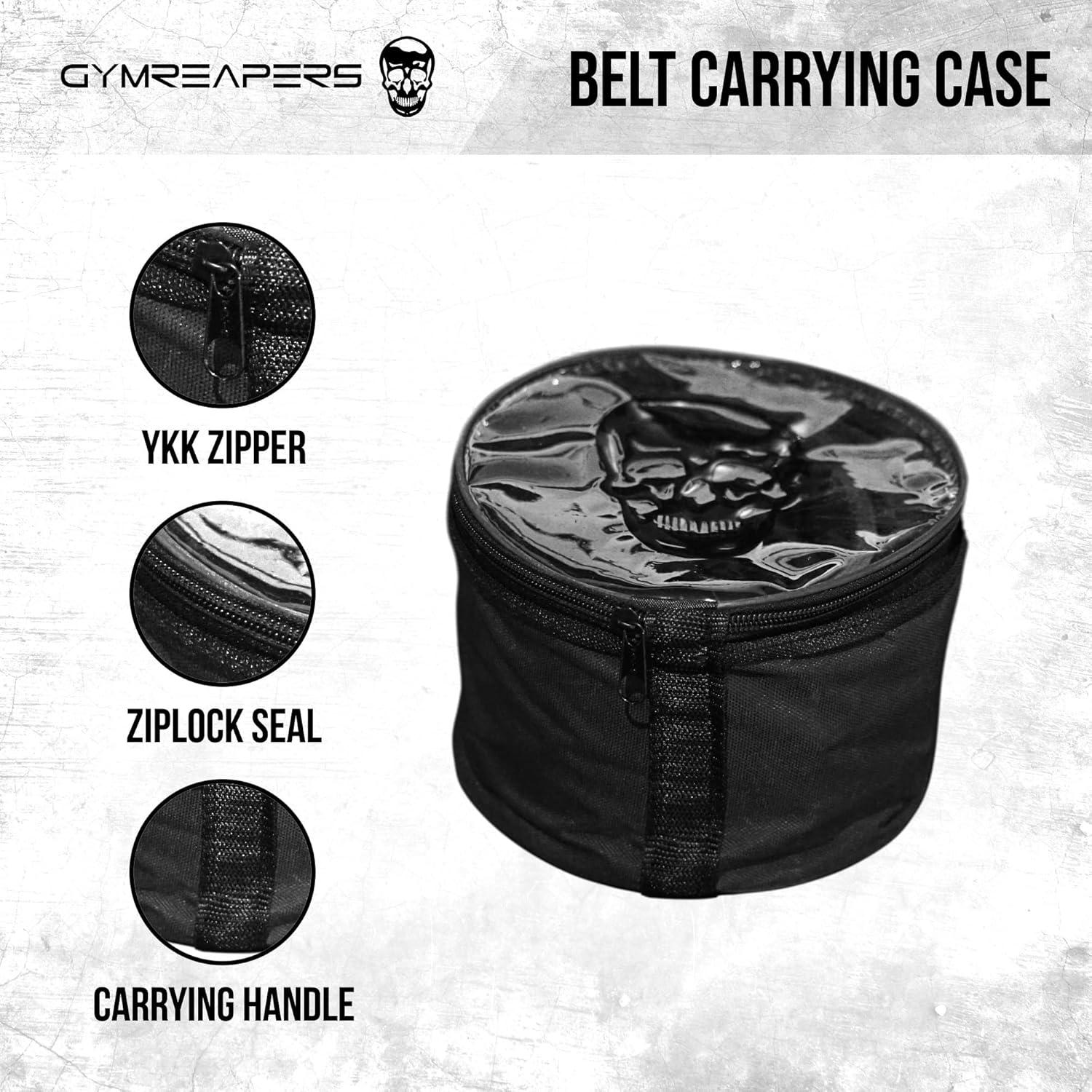 imageGymreapers Weight Lifting Belt  7MM Heavy Duty Pro Leather Belt with Adjustable Buckle  Stabilizing Lower Back Support 4 Inches Wide For Weightlifting Bodybuilding Cross TrainingBlack
