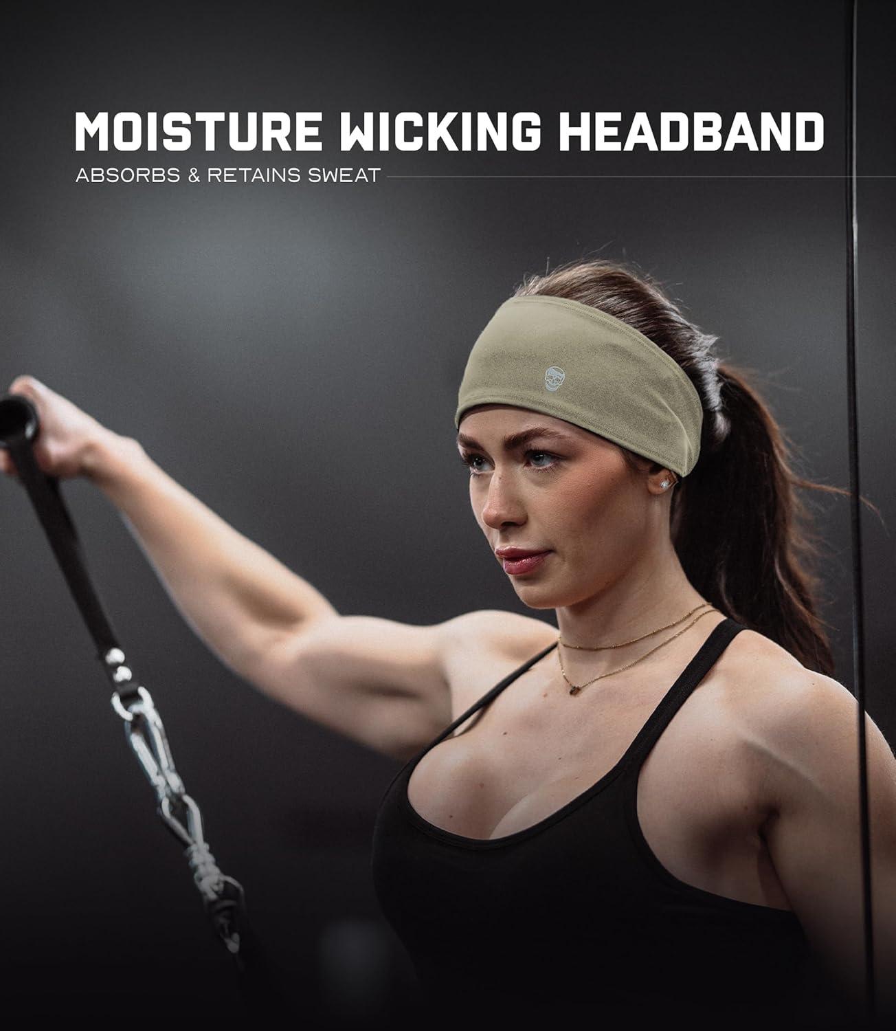 imageGymreapers Workout Headbands for Men ampamp WomenComfortable Sweat Absorbing Band to Keep Hair Back During Running Sports Gym Cycling and Outdoor ActivitiesTan