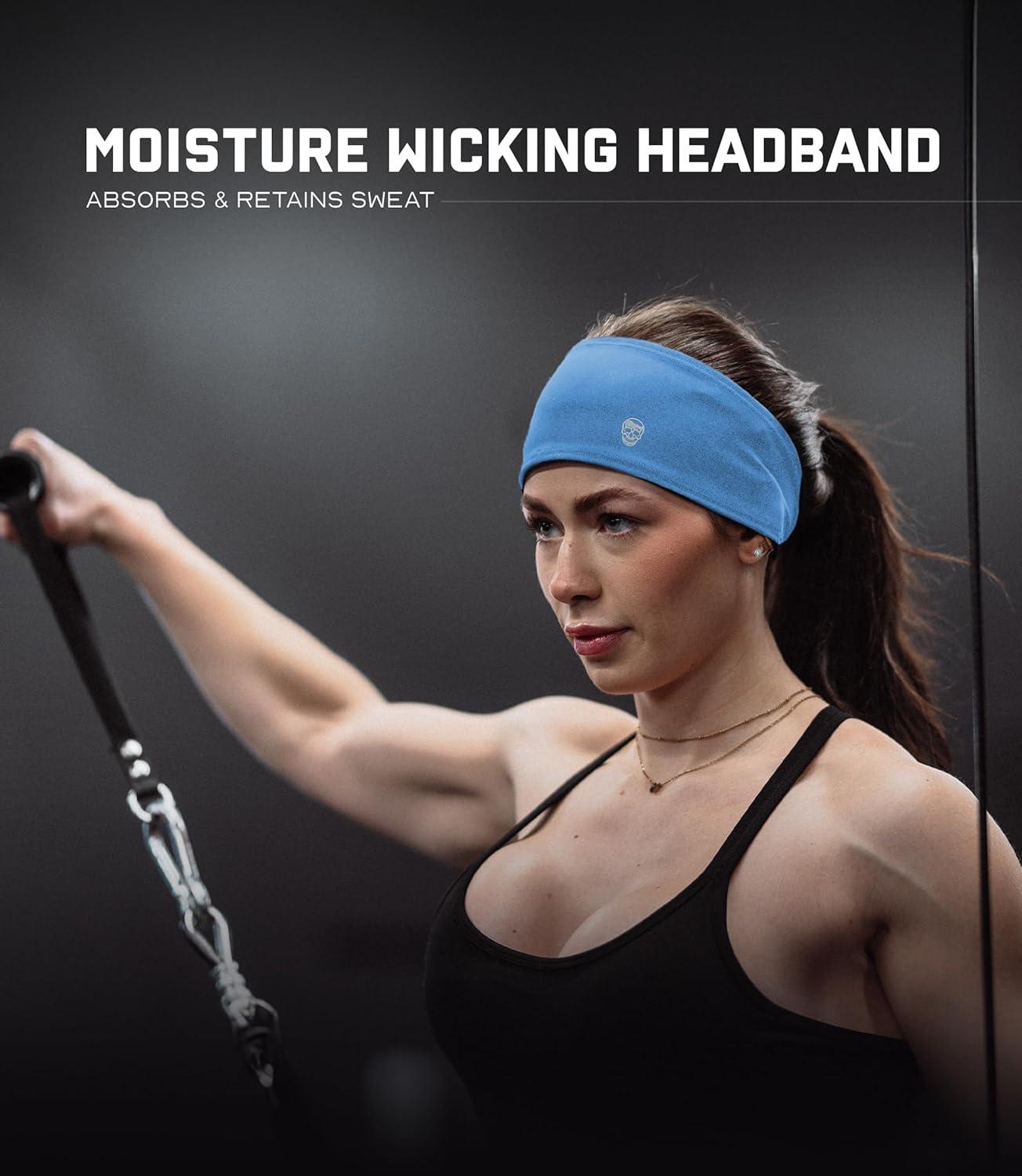 imageGymreapers Workout Headbands for Men ampamp WomenComfortable Sweat Absorbing Band to Keep Hair Back During Running Sports Gym Cycling and Outdoor ActivitiesAzure