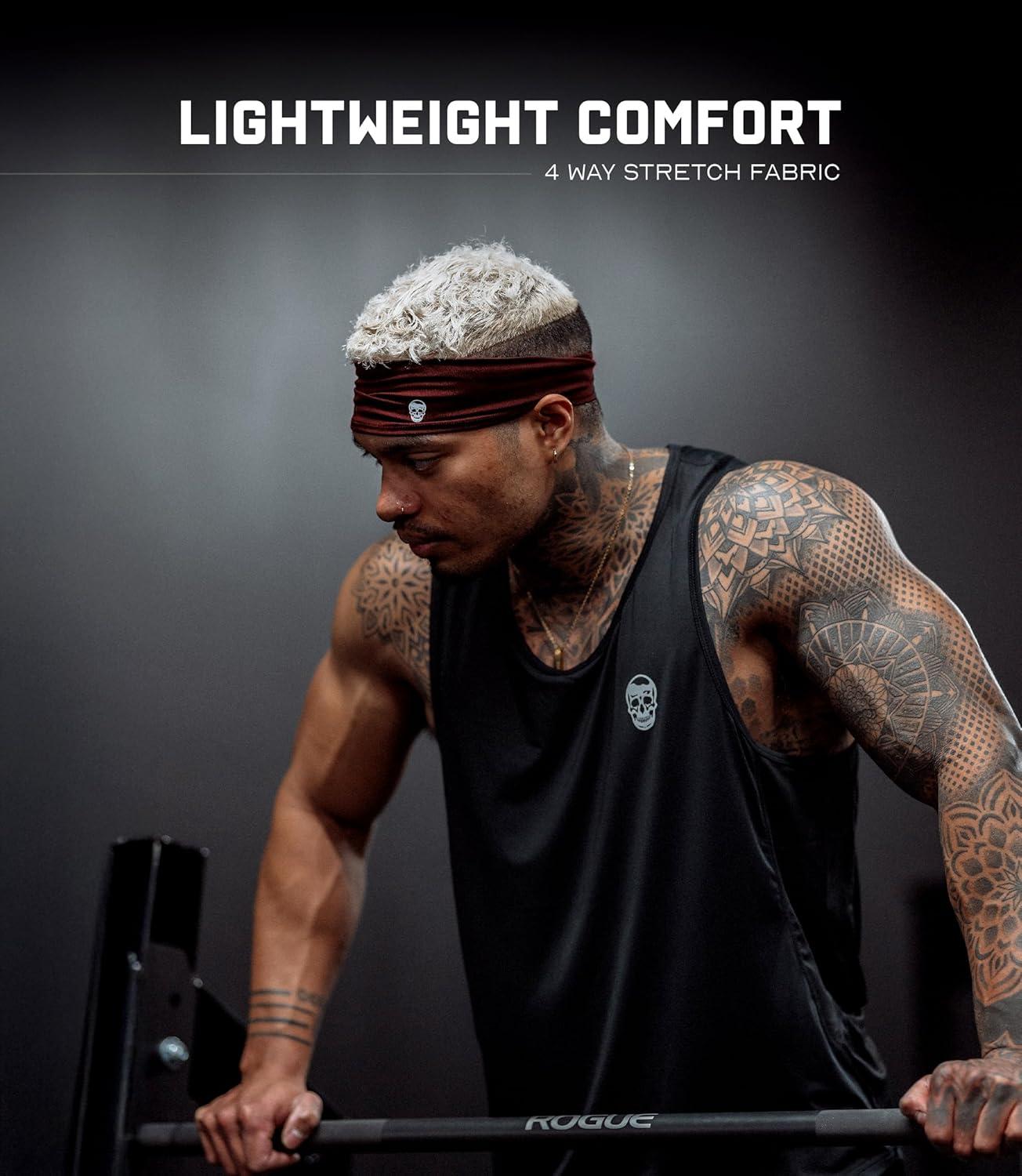 imageGymreapers Workout Headbands for Men ampamp WomenComfortable Sweat Absorbing Band to Keep Hair Back During Running Sports Gym Cycling and Outdoor ActivitiesWine