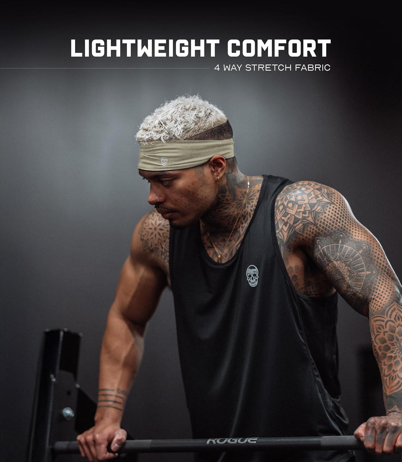 imageGymreapers Workout Headbands for Men ampamp WomenComfortable Sweat Absorbing Band to Keep Hair Back During Running Sports Gym Cycling and Outdoor ActivitiesTan