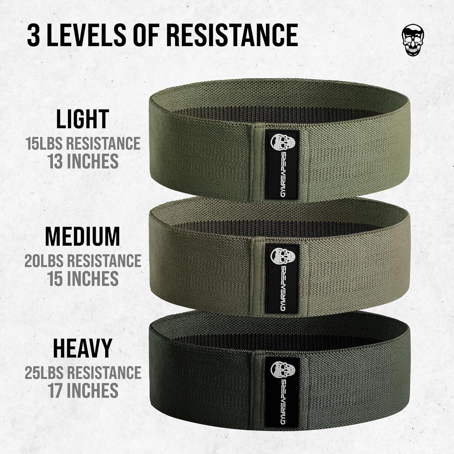imageHip Bands for Booty Workouts  Non Slip Fabric Band Set with 3 Levels  Resistance Bands for Legs ampamp Hip  for Men ampamp WomenMilitary Green
