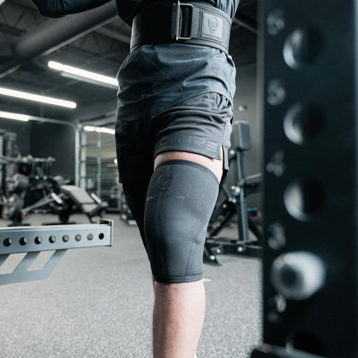 imageKnee Sleeves 1 Pair Gym Bag  Knee Sleeve ampamp Compression Brace for Squats Weightlifting Fitness and Powerlifting  Gymreapers 7MM Sleeve Pair  For Men ampamp Women  1 Year Warranty BW XLargeBlackBlack