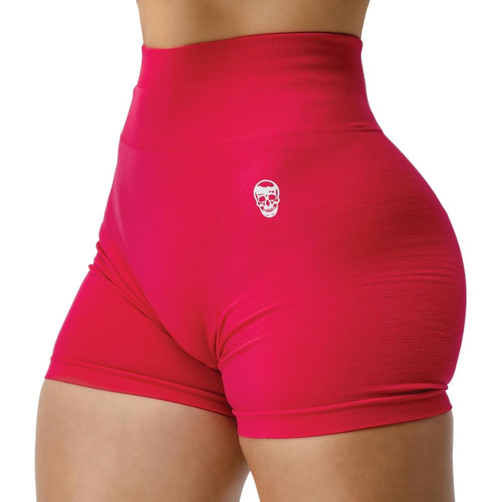 imageGymreapers Infinity Seamless Workout Shorts High Waist Biker Shorts for Women Athletic Gym Running Pilates Yoga Sport ShortMiami Pink