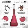 imageGymreapers Hanging Ab Straps For Core Strength and Abdominal Training  Padded Adjustable Arm Supports For Bodyweight ExercisesRed