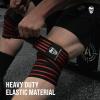 imageGymreapers Knee Wraps for Squats and Powerlifting 72 Inch Compression Wraps with Strap for Men ampamp Women Weightlifting SupportRed