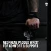 imageGymreapers Weight Lifting Grips Pair for Heavy Powerlifting Deadlifts Rows Pull Ups with Neoprene Padded Wrist Wraps Support and Strong Rubber Gloves or Straps for BodybuildingBlack