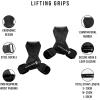 imageGymreapers Weight Lifting Grips Pair for Heavy Powerlifting Deadlifts Rows Pull Ups with Neoprene Padded Wrist Wraps Support and Strong Rubber Gloves or Straps for BodybuildingBlack