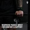 imageGymreapers Weight Lifting Grips Pair for Heavy Powerlifting Deadlifts Rows Pull Ups with Neoprene Padded Wrist Wraps Support and Strong Rubber Gloves or Straps for BodybuildingRanger Green