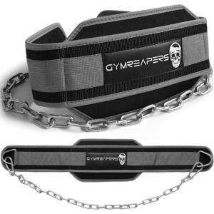 imageGymreapers Dip Belt With Chain For Weightlifting Pull Ups Dips  Heavy Duty Steel Chain For Added Weight TrainingGray