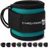imageGymreapers Ankle Straps Pair For Cable Machine Kickbacks Glute Workouts Lower Body Exercises  Adjustable Leg Straps with Neoprene PaddingCyan