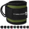 imageGymreapers Ankle Straps Pair For Cable Machine Kickbacks Glute Workouts Lower Body Exercises  Adjustable Leg Straps with Neoprene PaddingRanger Green