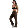 imageGymreapers High Waisted Flare Leggings for Women Stretchy Workout Bootcut Gym Leggings  Tummy Control Wide Leg Yoga PantsBrown