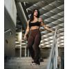 imageGymreapers High Waisted Flare Leggings for Women Stretchy Workout Bootcut Gym Leggings  Tummy Control Wide Leg Yoga PantsBrown