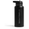 imageGymreapers Insulated Water Bottle  Stainless Steel 32 Oz 3 lids Straw Chug Canteen Double Walled Vacuum Insulation Thermo Mug Cold Hot  Durable Powder Coated FinishBlack