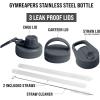 imageGymreapers Insulated Water Bottle  Stainless Steel 32 Oz 3 lids Straw Chug Canteen Double Walled Vacuum Insulation Thermo Mug Cold Hot  Durable Powder Coated FinishFaded Blue