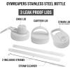 imageGymreapers Insulated Water Bottle  Stainless Steel 32 Oz 3 lids Straw Chug Canteen Double Walled Vacuum Insulation Thermo Mug Cold Hot  Durable Powder Coated FinishWhite