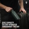 imageGymreapers Insulated Water Bottle  Stainless Steel 32 Oz 3 lids Straw Chug Canteen Double Walled Vacuum Insulation Thermo Mug Cold Hot  Durable Powder Coated FinishGlacier