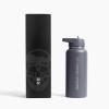 imageGymreapers Insulated Water Bottle  Stainless Steel 32 Oz 3 lids Straw Chug Canteen Double Walled Vacuum Insulation Thermo Mug Cold Hot  Durable Powder Coated FinishFaded Blue