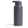 imageGymreapers Insulated Water Bottle  Stainless Steel 32 Oz 3 lids Straw Chug Canteen Double Walled Vacuum Insulation Thermo Mug Cold Hot  Durable Powder Coated FinishFaded Blue