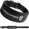 imageGymreapers Leather Weightlifting Belt for Bodybuilding Squatting Lower Back Support ampamp Back Pain  Real Leather Adjustable Buckle Sizing  Men WomenBlack