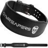 imageGymreapers Leather Weightlifting Belt for Bodybuilding Squatting Lower Back Support ampamp Back Pain  Real Leather Adjustable Buckle Sizing  Men WomenBlack