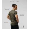 imageGymreapers Moisture Wicking Short Sleeve TShirt for Men  Crew Neck Workout Shirts  Casual Gym Cotton Everyday TeeRanger GreenBlack
