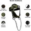 imageGymreapers Neck Harness Weight Lifting  Neck Trainer Workout Equipment  Heavy Duty Stainless Steel Chain Adjustable Neoprene Head Strap Exercise Equipment for Strength ampamp Pain ReliefOD Green