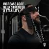 imageGymreapers Neck Harness Weight Lifting  Neck Trainer Workout Equipment  Heavy Duty Stainless Steel Chain Adjustable Neoprene Head Strap Exercise Equipment for Strength ampamp Pain ReliefBlack
