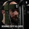 imageGymreapers Neck Harness Weight Lifting  Neck Trainer Workout Equipment  Heavy Duty Stainless Steel Chain Adjustable Neoprene Head Strap Exercise Equipment for Strength ampamp Pain ReliefOD Green