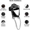 imageGymreapers Neck Harness Weight Lifting  Neck Trainer Workout Equipment  Heavy Duty Stainless Steel Chain Adjustable Neoprene Head Strap Exercise Equipment for Strength ampamp Pain ReliefBlack