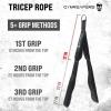 imageGymreapers Tricep Rope Cable Attachment  MultiWorkout Tricep Pull Down Cable Attachment  Perfect Gym Cable attachments 3 Lengths Built in OneBlack