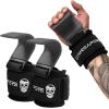 imageGymreapers Weight Lifting Hooks Pair Heavy Duty Power Wrist Straps Hand Grip Support For Deadlifts Pull Ups Shrugs  Gym Gloves For Men and WomenGray