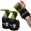 imageGymreapers Weight Lifting Hooks Pair Heavy Duty Power Wrist Straps Hand Grip Support For Deadlifts Pull Ups Shrugs  Gym Gloves For Men and WomenOD Green