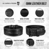 imageGymreapers Weightlifting Belt 6MM Genuine Leather  Double Prong Power Belt Heavy Duty 4Inch Wide  Strong Stabilizing Back Support For Deadlifts Squats PowerliftingBlack