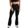 imageGymreapers High Waisted Flare Leggings for Women Stretchy Workout Bootcut Gym Leggings  Tummy Control Wide Leg Yoga PantsBlack